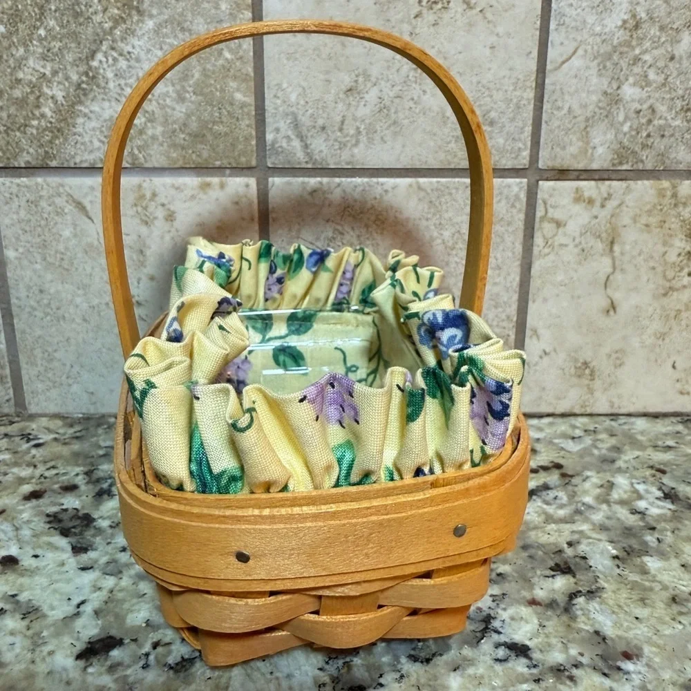 1996 Longaberger Basket  American Cancer Society Edition Rose Liner Protector